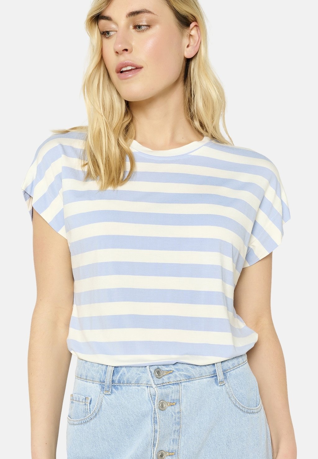 

Футболка с принтом FLOWY STRIPED LolaLiza, светло-голубой