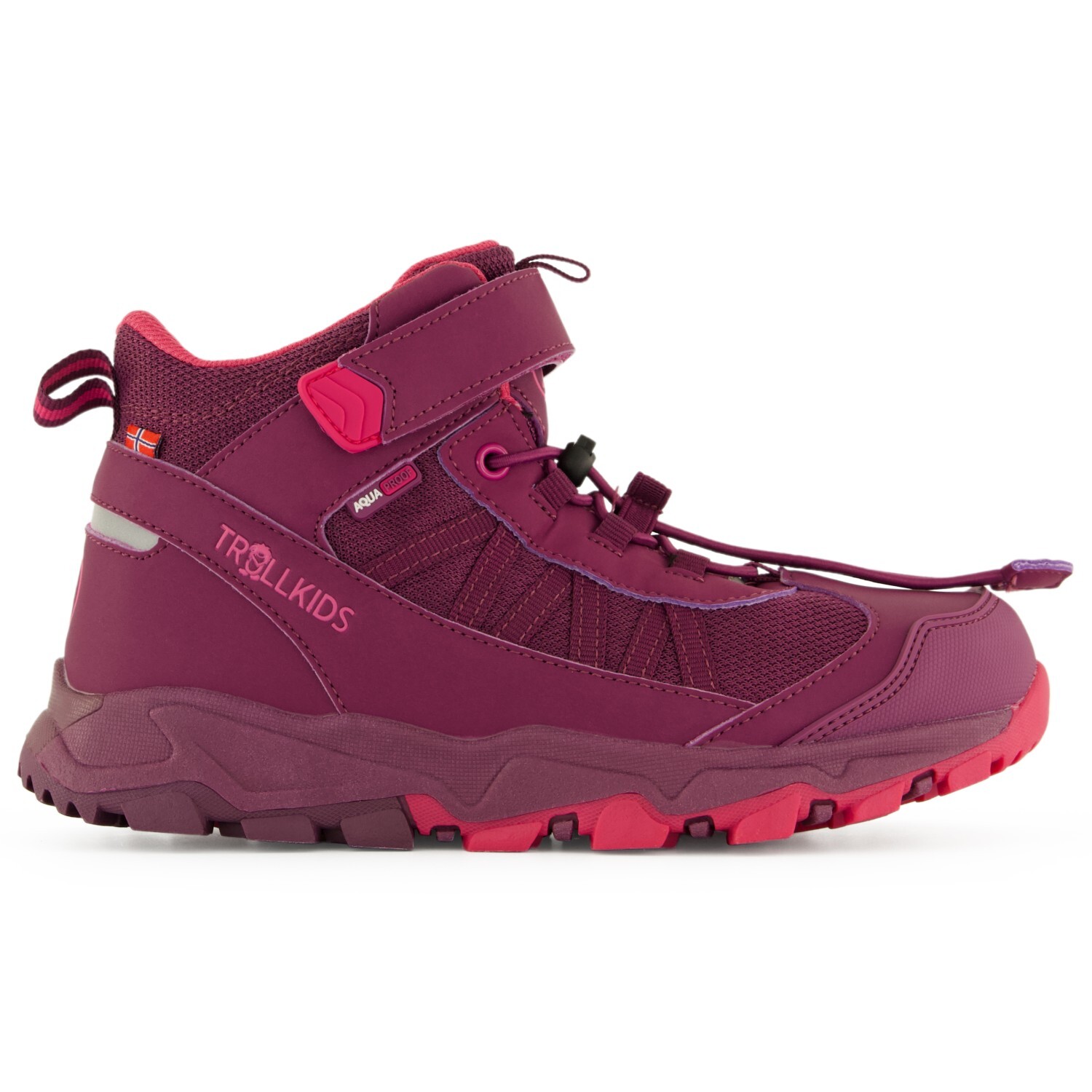

Походная обувь Trollkids Tronfjell Hiker Mid, цвет Plum/Fireberry