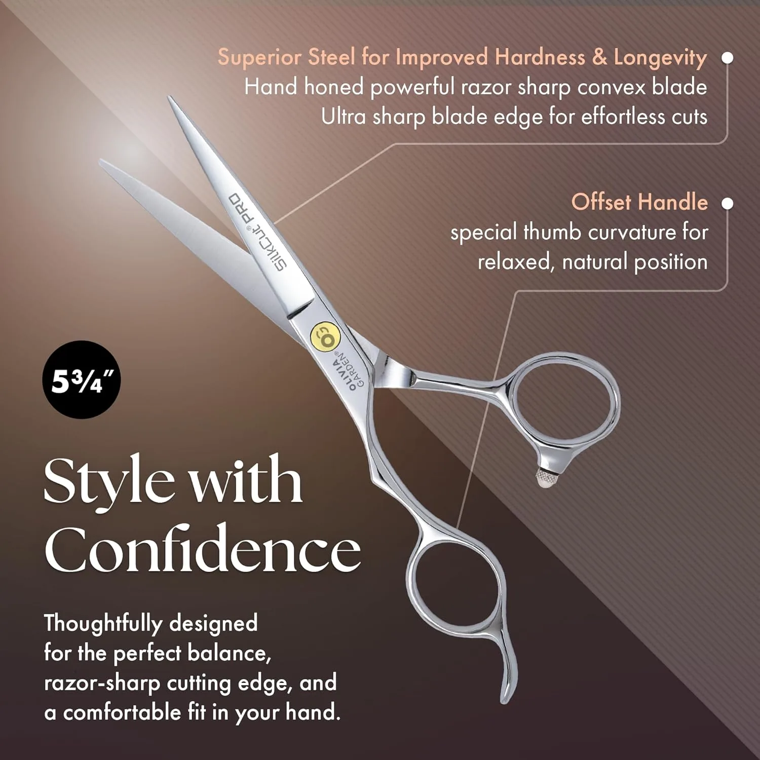 Профессиональные парикмахерские ножницы Olivia Garden SilkCutPro и филировочная машинка в комплекте - для левшей 5.75" для левшей содержит: SKP-575LH, SKP-T635LH — фото 3