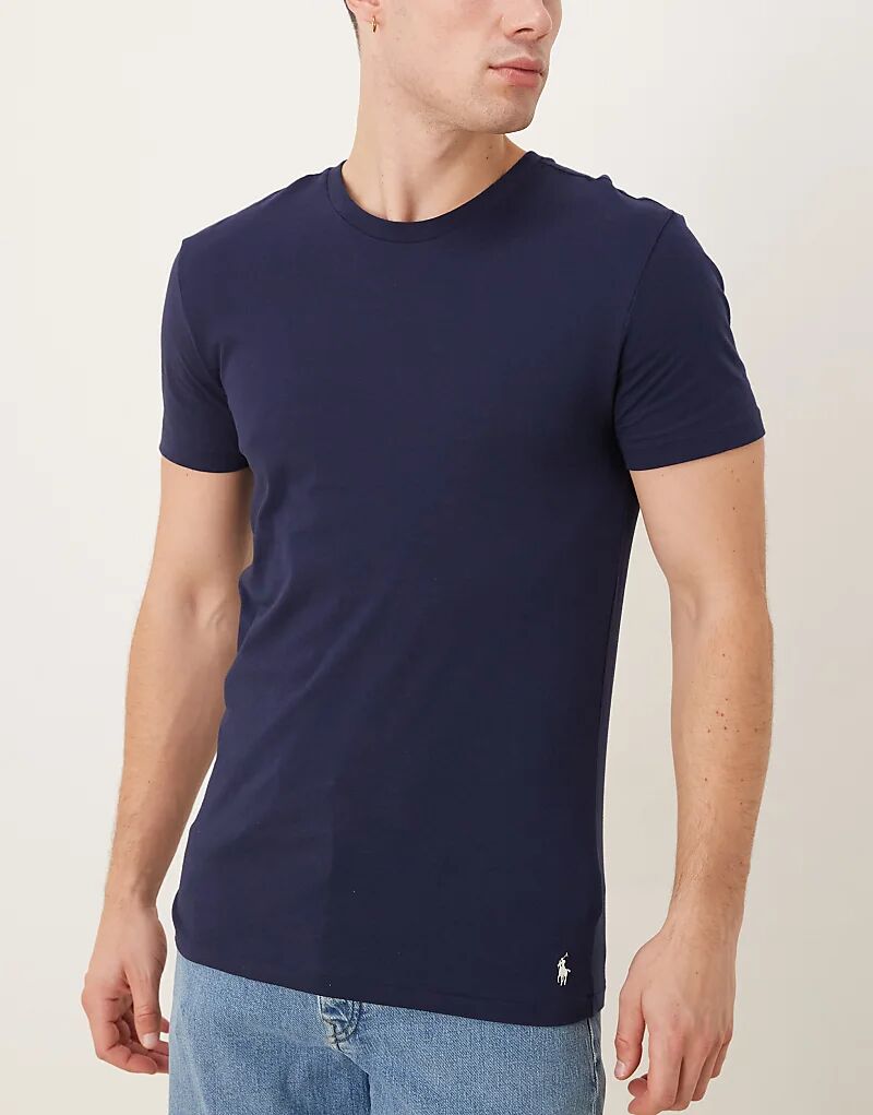 Комплект из 3 футболок Polo Ralph Lauren темно-синего цвета — фото 2