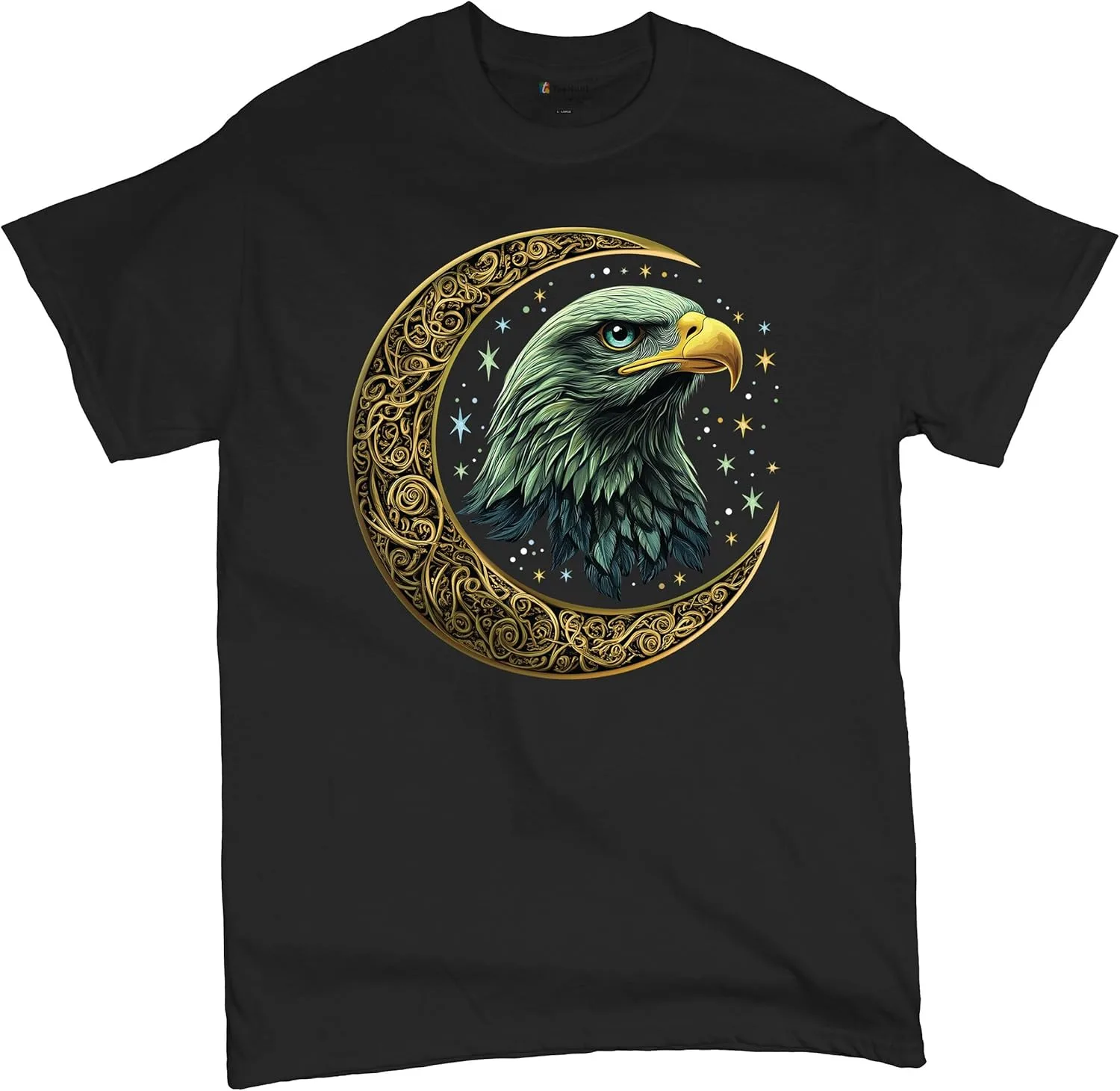 

Футболка мужская Celtic Moon Eagle с мистическим орлом и рунами Tee Hunt