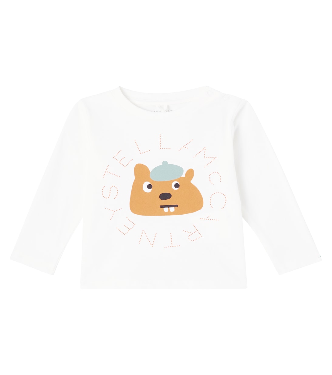 

Футболка из хлопкового джерси с принтом логотипа Stella McCartney Kids, слоновая кость