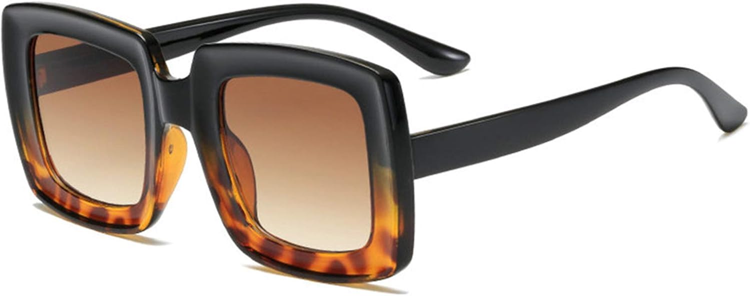 

Солнцезащитные очки COTIA большого размера для женщин, большие солнцезащитные очки для мужчин, квадратная оправа, цветные, винтажные, большие, в стиле ретро, Black Leopard