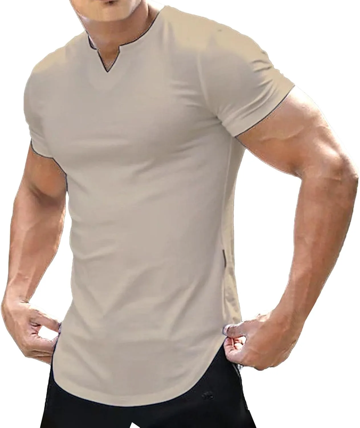 

Мужская футболка V-образного выреза с коротким рукавом для тренировок