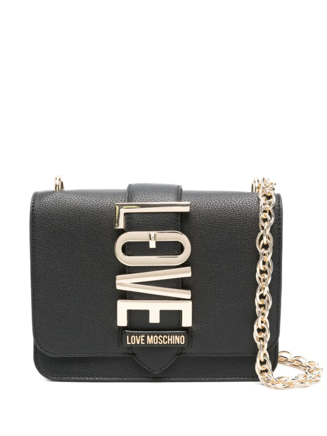 

Сумка через плечо Love Moschino с логотипом-бляшкой, черный