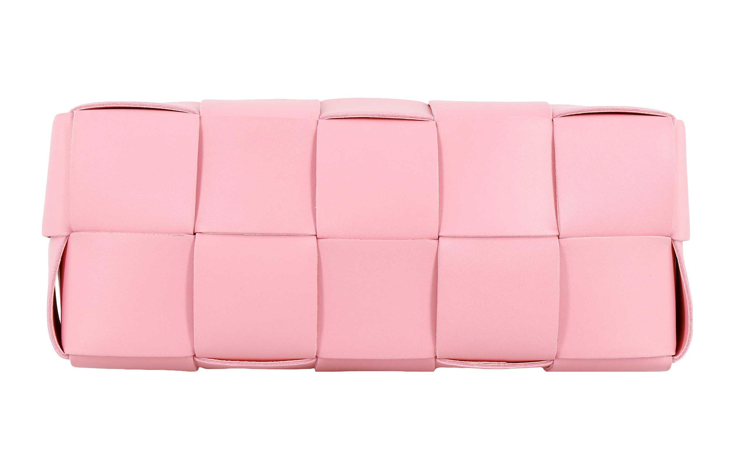 Bottega Veneta Кожаная сумка Brick Casstte Waffle через плечо, женская сумка-портфель, сумка через плечо pink — фото 4
