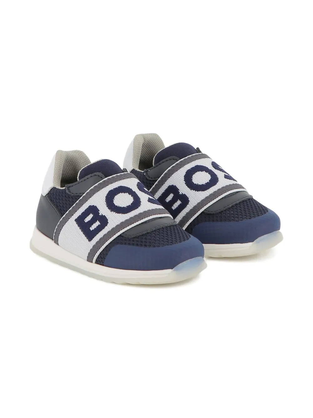 

Слипоны с логотипом на ремешке BOSS Kidswear, серый