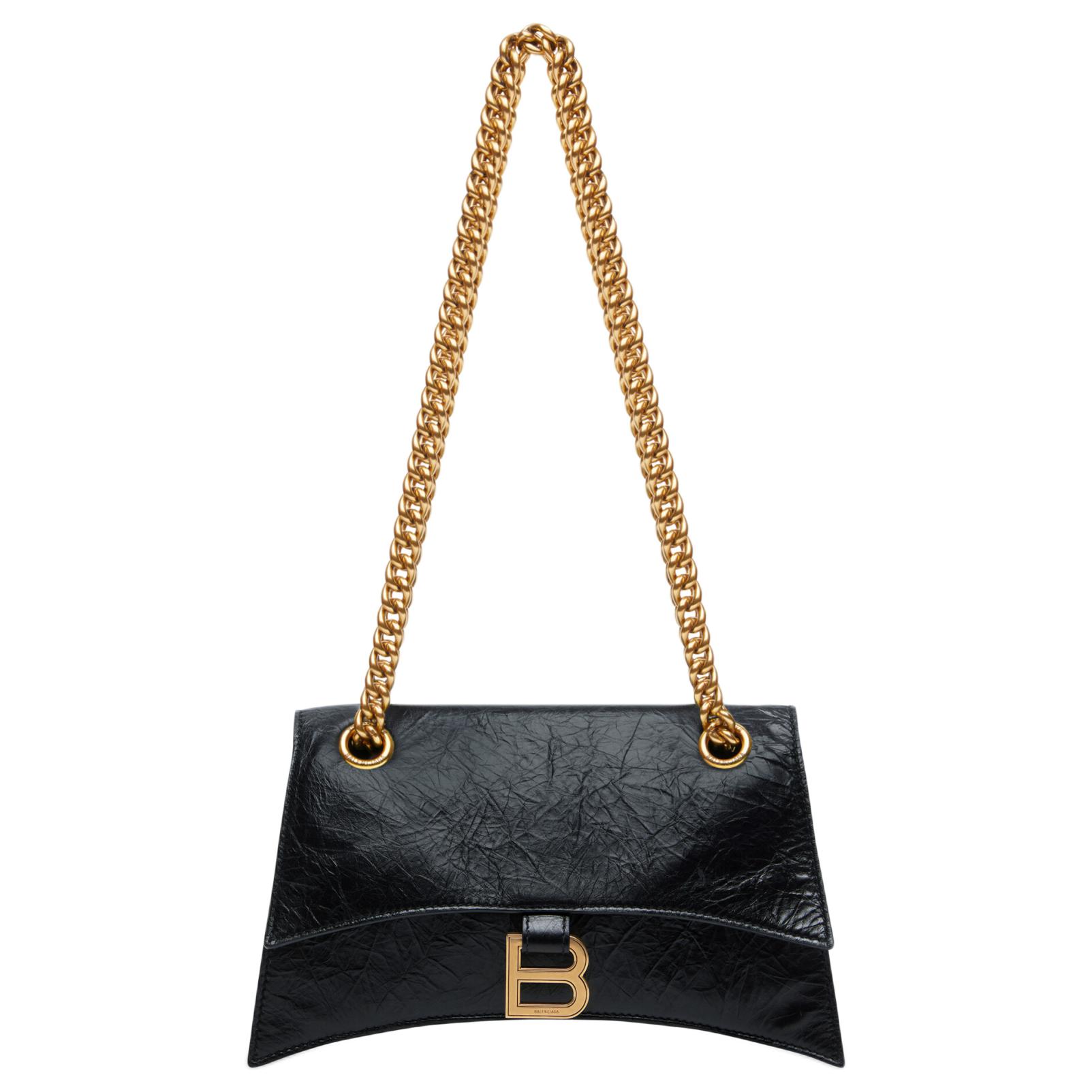 

Balenciaga Сумка через плечо Crush Chain, маленькая, черная/состаренное золото