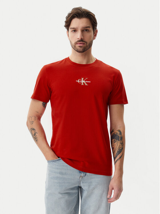 

Футболка обычного кроя Monologo J30J325649 Calvin Klein Jeans, красный