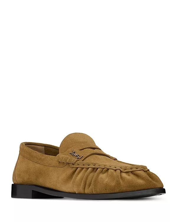 Женские лоферы-тапочки Saint Laurent, бежевый