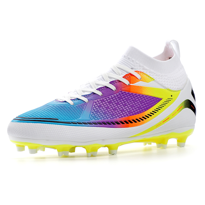 

BIANSULONG Унисекс футбольные бутсы низкие черно-синие бело-фиолетовые для искусственного покрытия, цвет White Purple-Turf