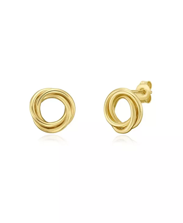 

Плоские круглые серьги-гвоздики из золота 14 карат The Lovery, gold