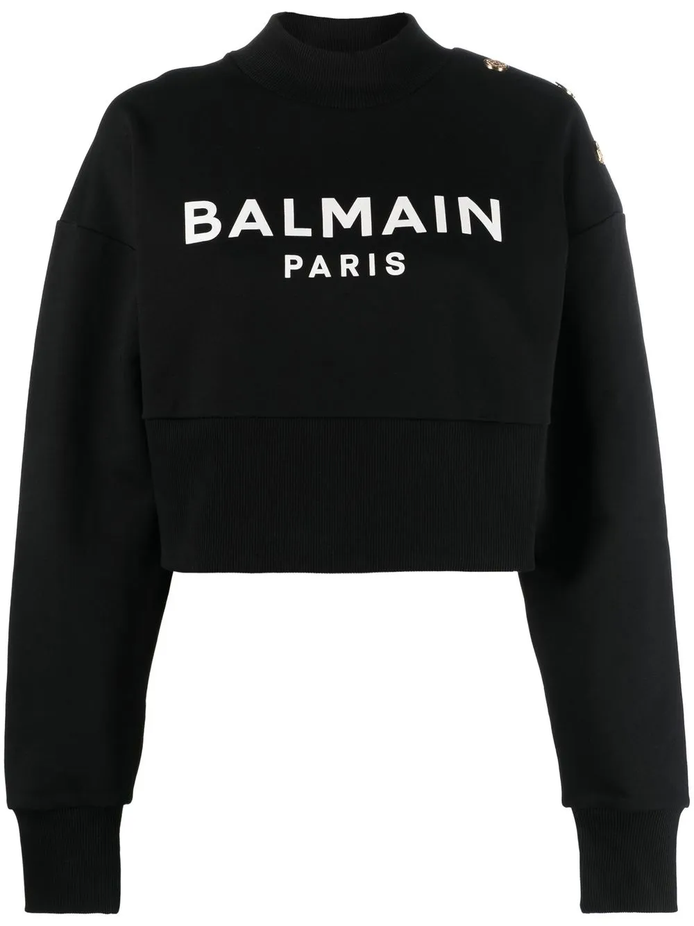 

Укороченная толстовка с логотипом BALMAIN, черный