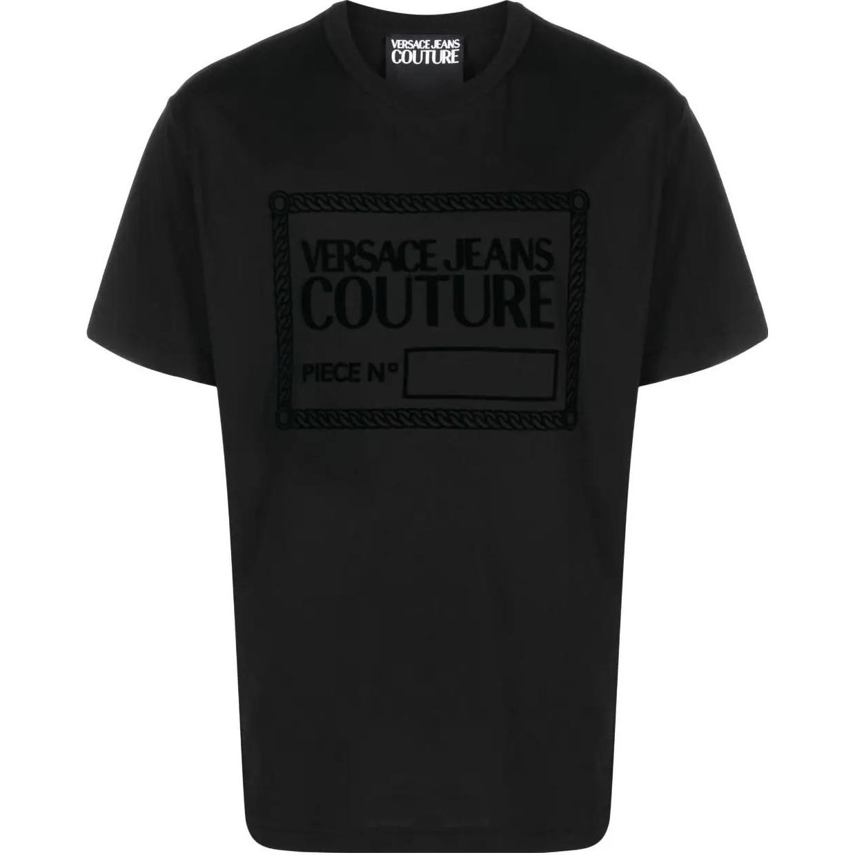 

Флисовая хлопковая футболка VERSACE JEANS COUTURE, черный