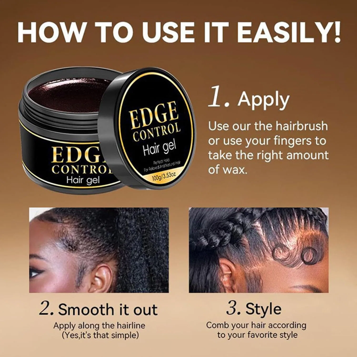 Гель для волос Strong Hold Edge Gel, 100 г Generisch — фото 4