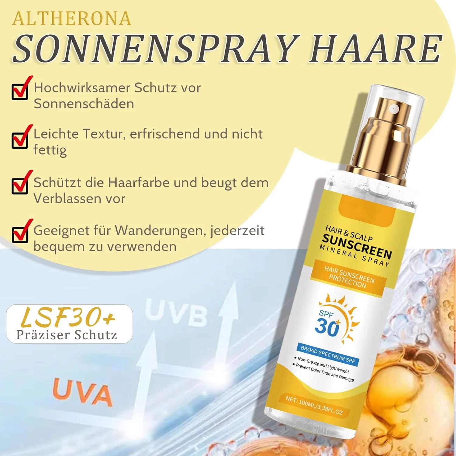 Спрей для защиты кожи головы и волос от солнца SPF 30+ Altherona — фото 4