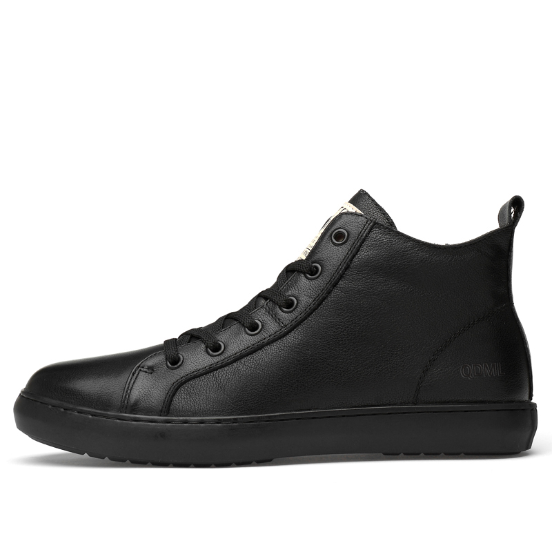 

Мужские кроссовки средней высоты Qiandongmeili, Black Single Layer Shoes
