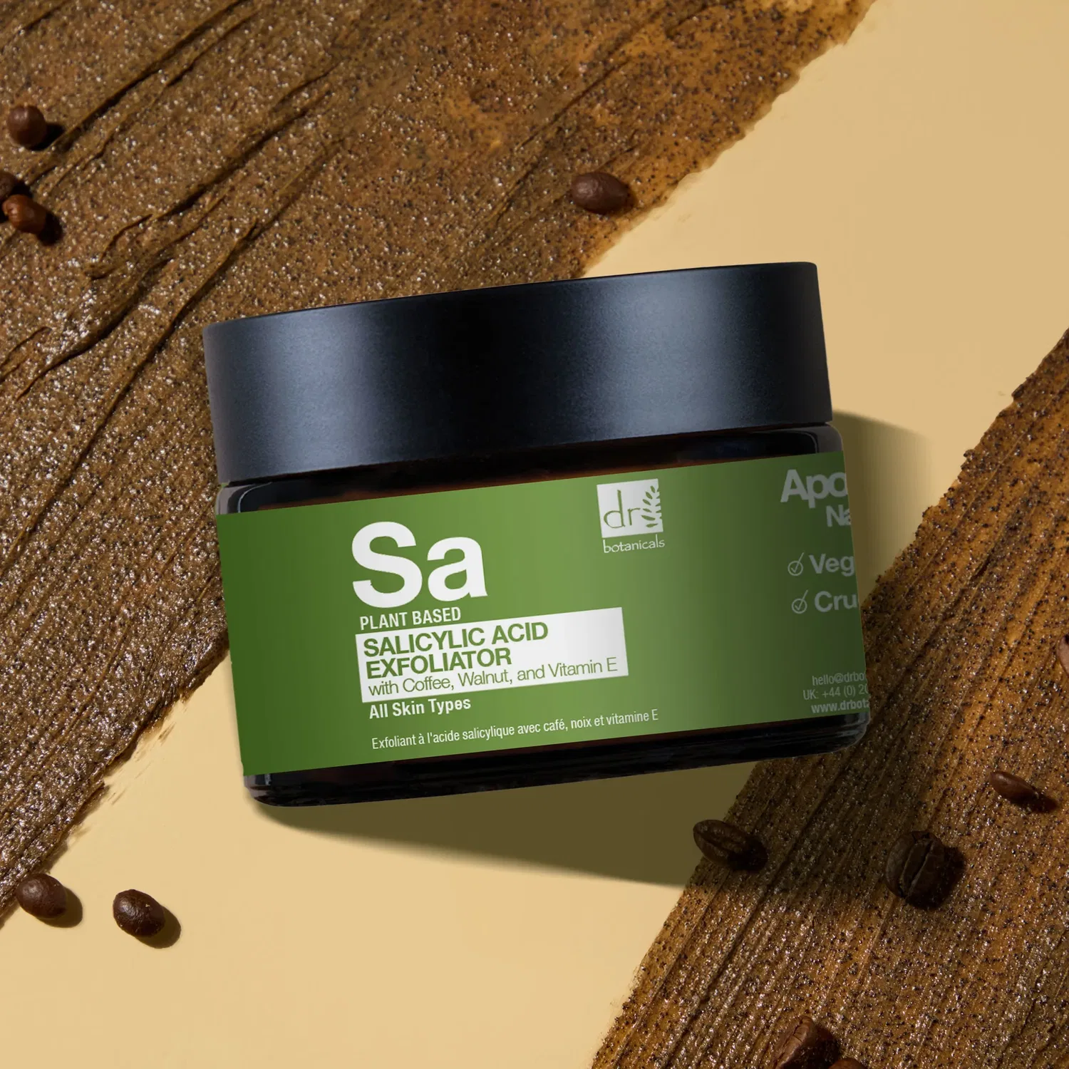 Скраб Dr Botanicals — Для лица с салициловой кислотой, кофе, грецким орехом и витамином E, 60 мл — фото 3