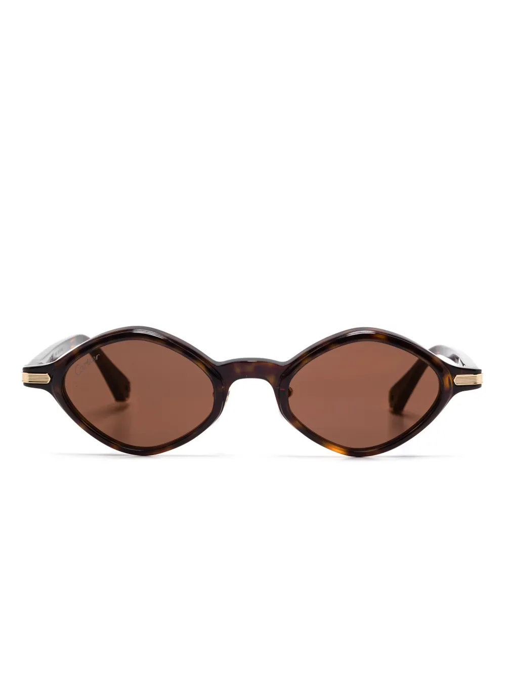 

Солнцезащитные очки в геометричной оправе Cartier Eyewear, коричневый