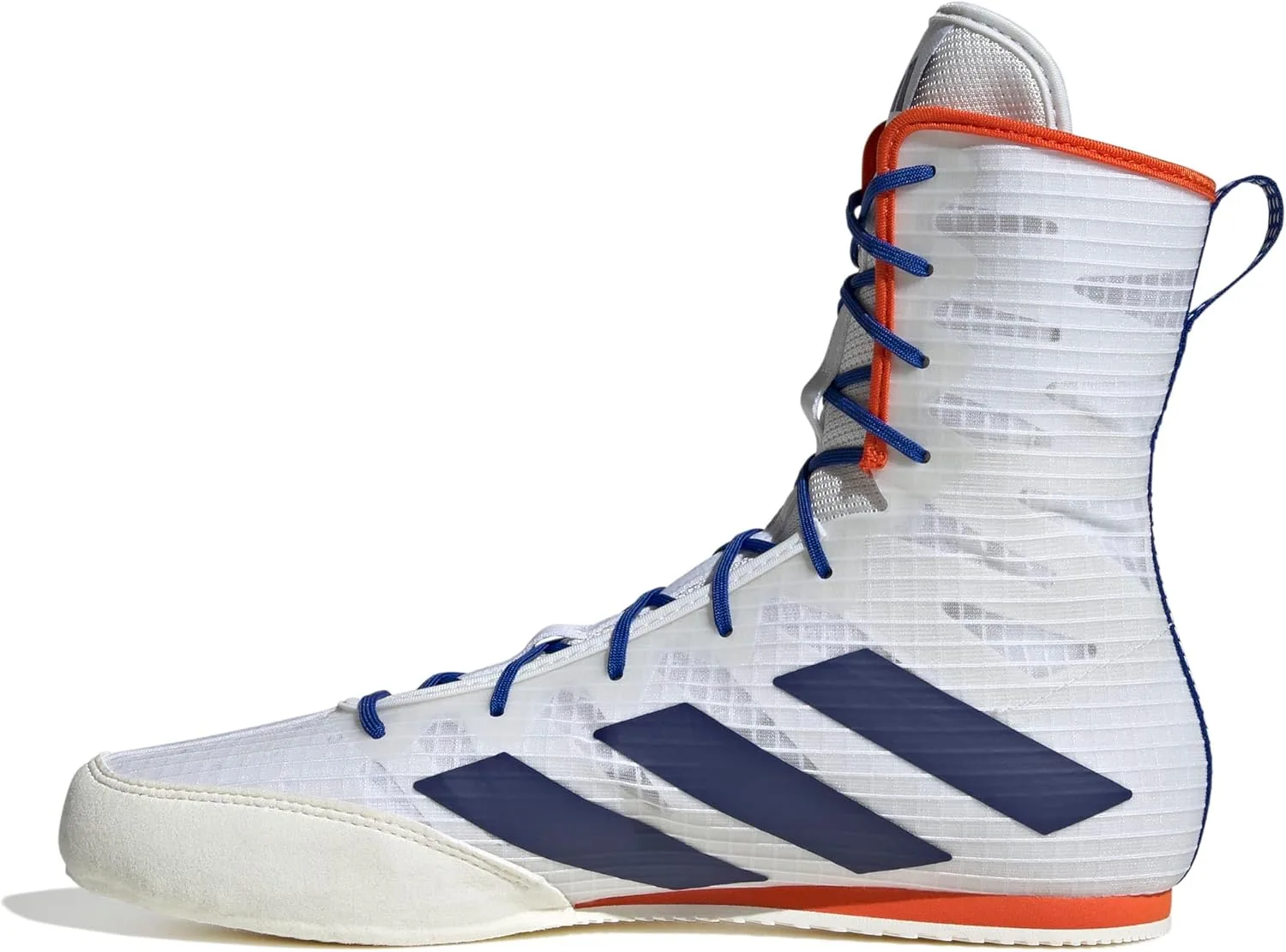 Мужские боксерские ботинки Adidas Box Hog 4 High Top, белый/темно-синий — фото 2