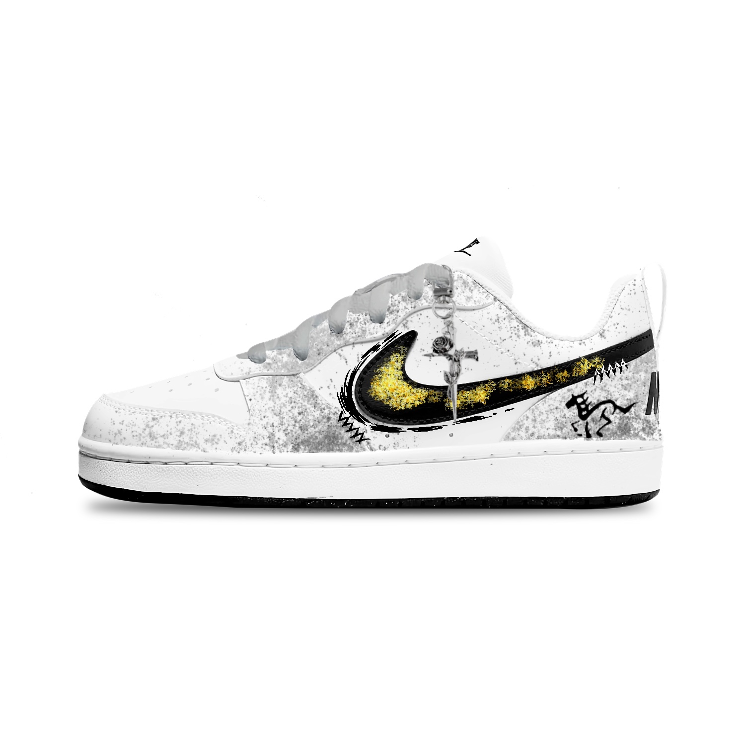 Court Borough устойчивые к истиранию низкие детские скейтбординг кроссовки Unisex Nike, белый — фото 3