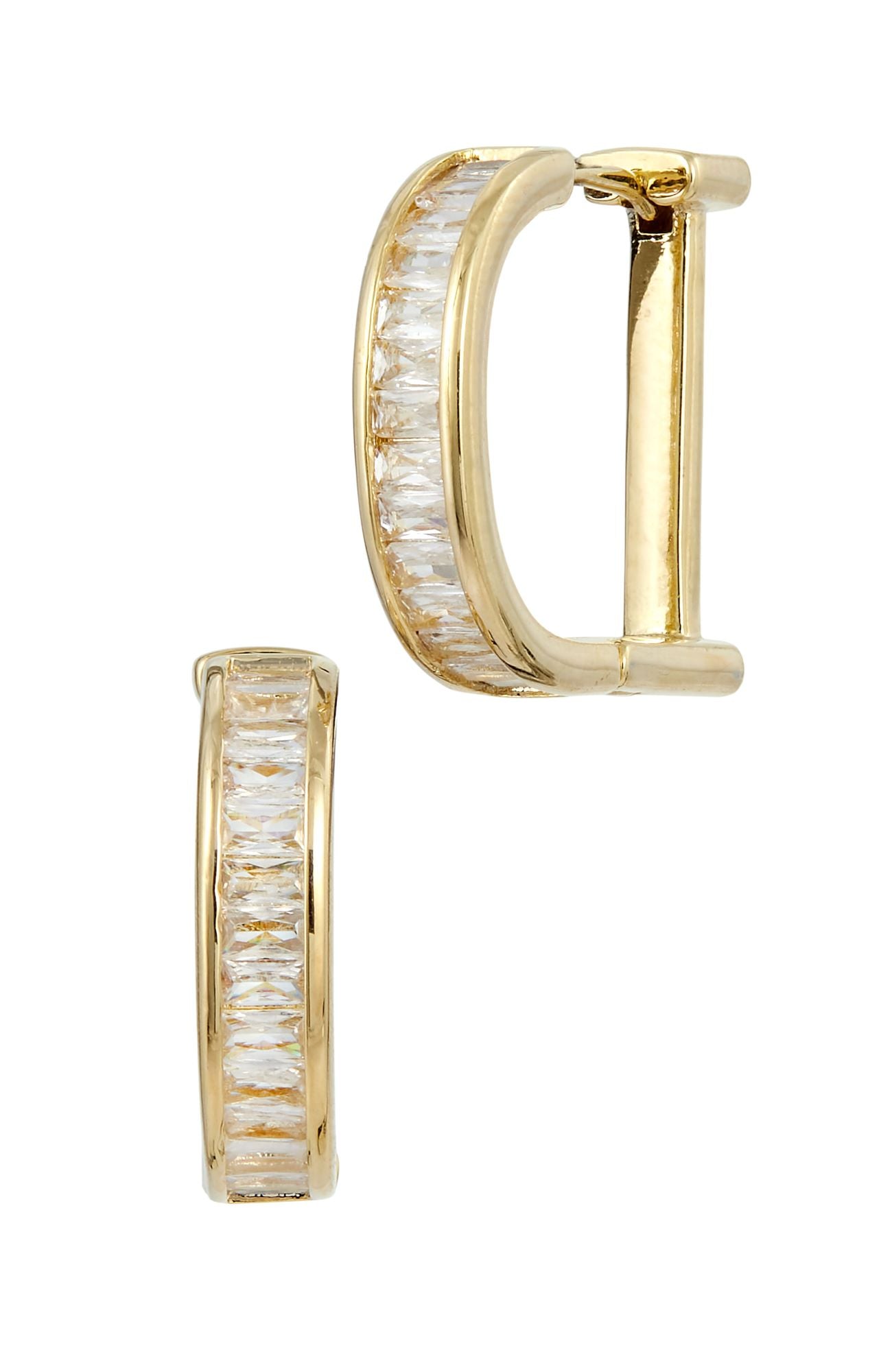 

Серьги-кольца багетной огранки с покрытием из 18-каратного золота Savvy Cie Jewels, желтый