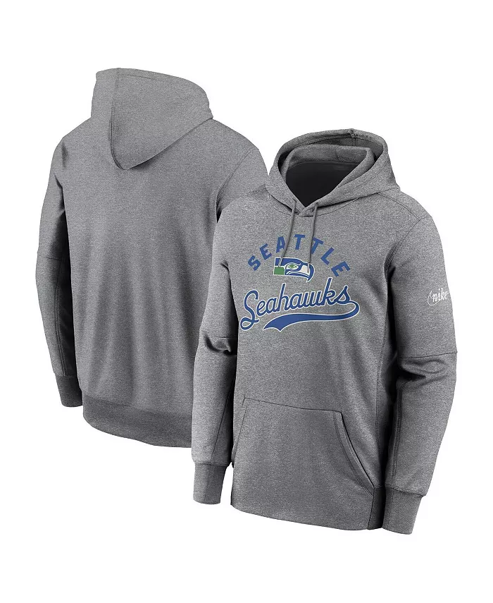 

Мужская толстовка с капюшоном из флиса Heather Gray Seattle Seahawks Performance Fleece Pullover Hoodie Nike