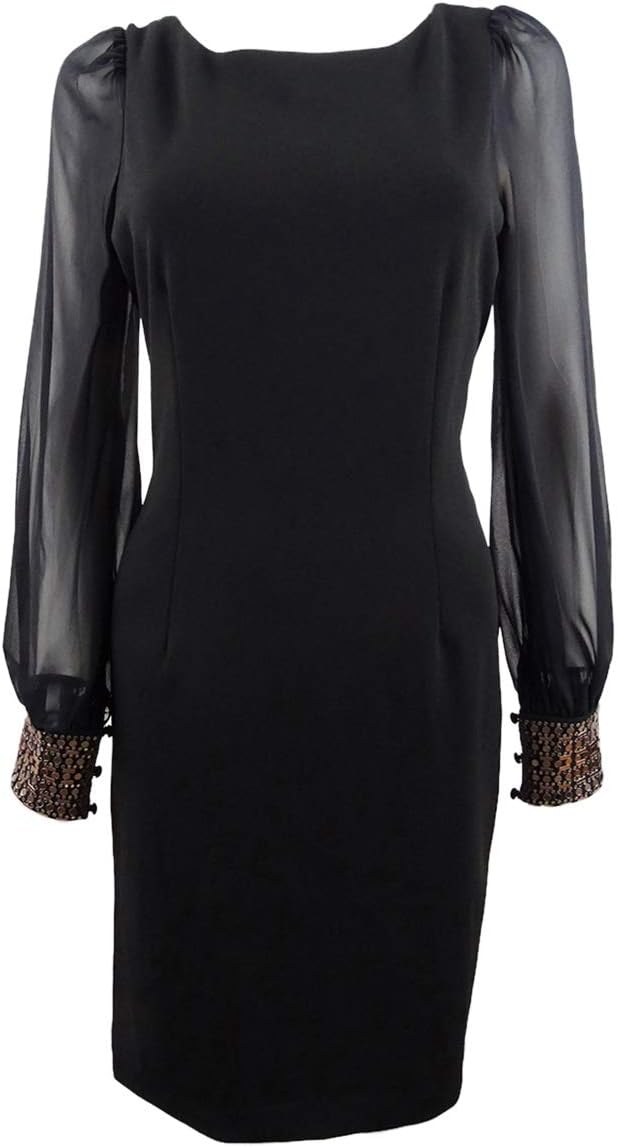 

Женское платье-футляр Calvin Klein с декорированными манжетами, Black