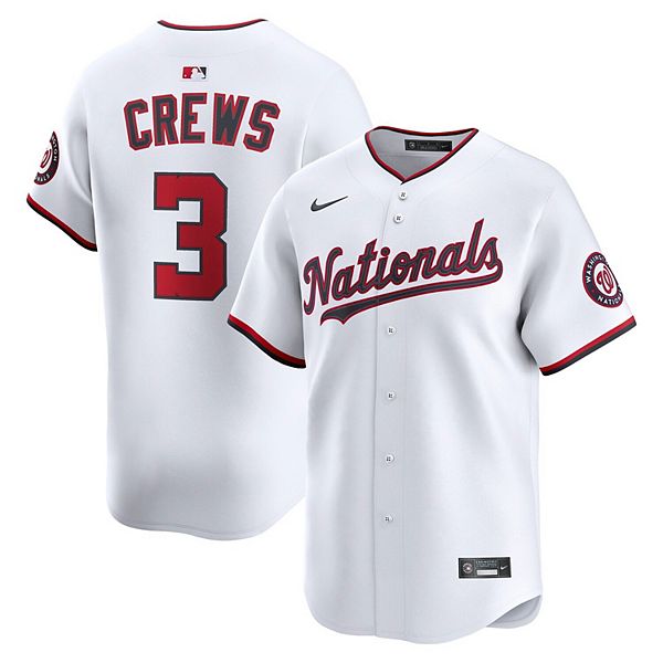 

Мужская белая домашняя лимитированная футболка Dylan Crews Washington Nationals Nike