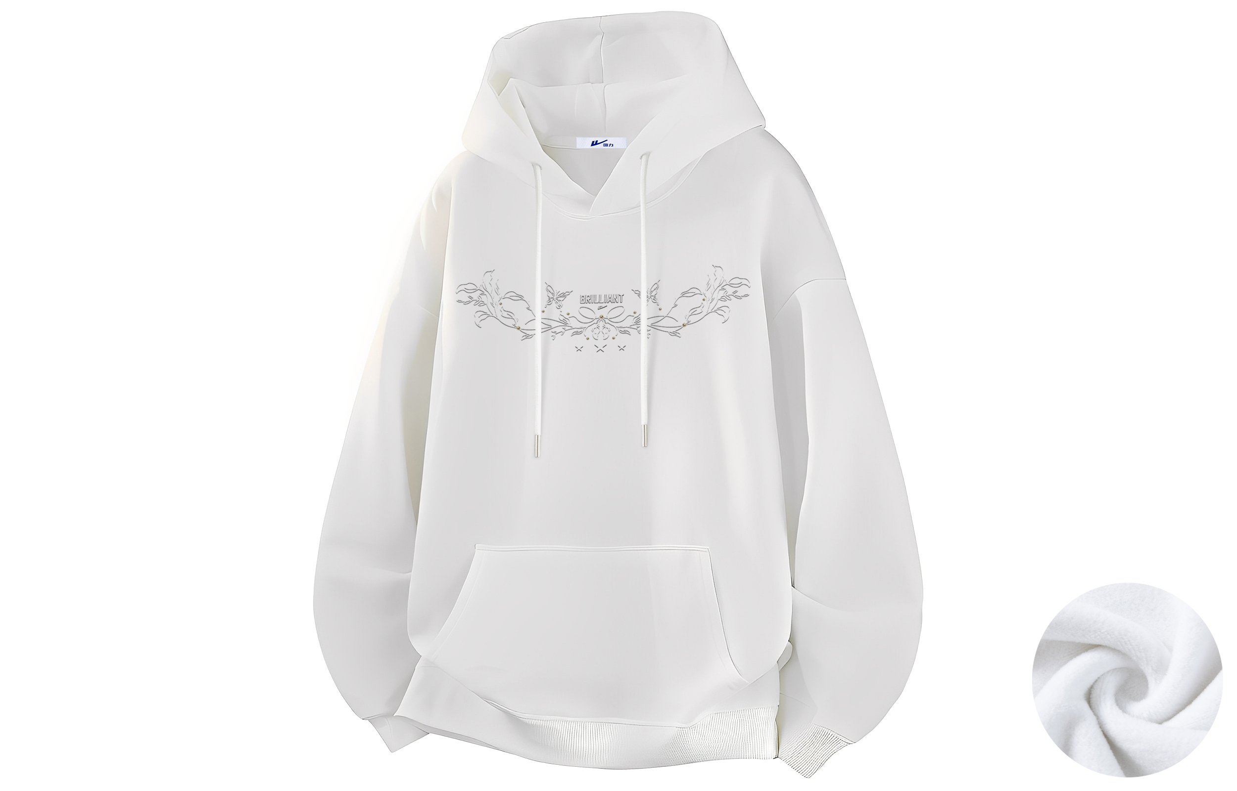 

Толстовка Unisex Hooded Moderate Regular WARRIOR, белый [fleece-lined]