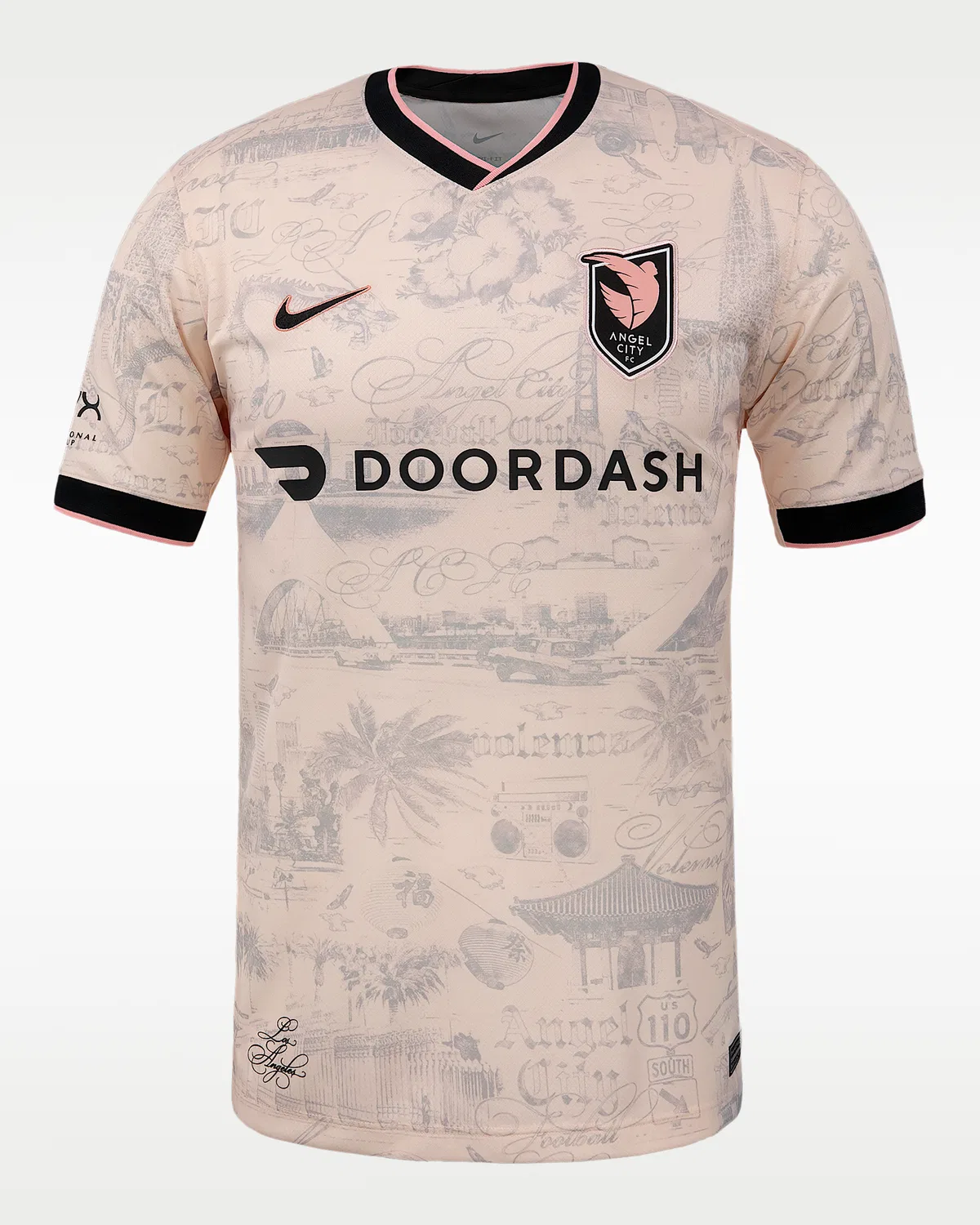 Мужская футболка Nike Dri-FIT NWSL Replica Jersey Giselle Thompson Angel City FC 2025 Stadium Away, Light Soft Pink/Atmosphere Grey