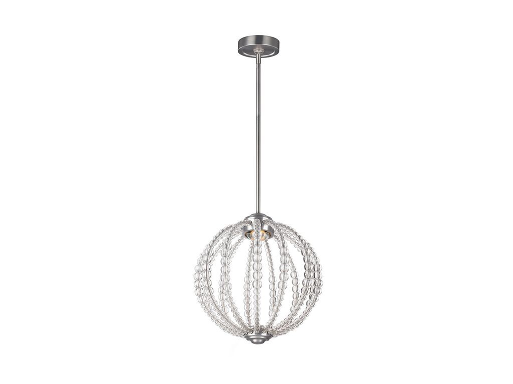 

Подвесной светильник Oberlin, маленький, сатинированный никель, светлые бусины Elstead Lighting