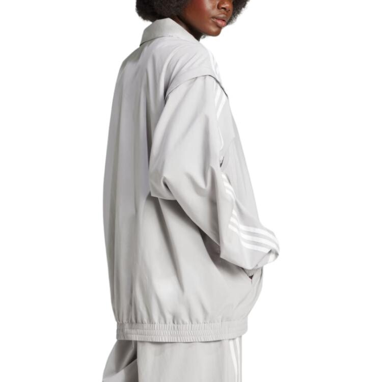 Женская тканая куртка Firebird светло-серого цвета Adidas Originals — фото 3
