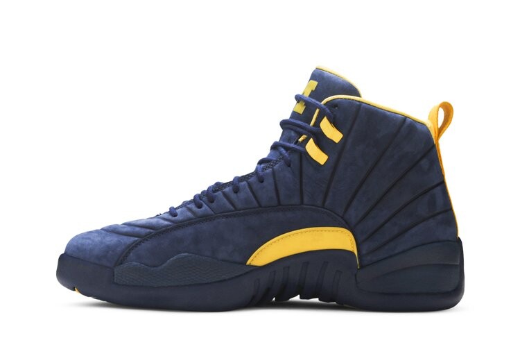 Кроссовки Air Jordan PSNY x Air Jordan 12 Retro 'Michigan Wolverines' PE, синий — фото 3