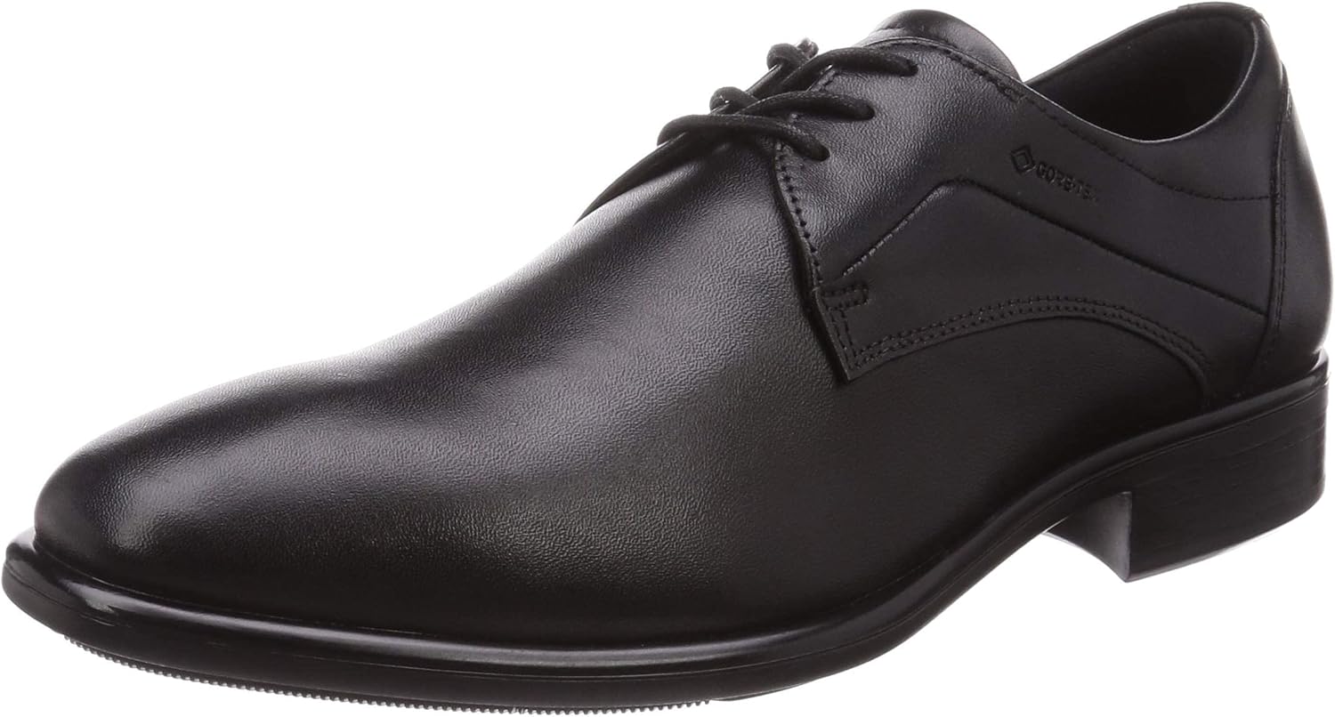 Мужские туфли ECCO Citytray Gore-Tex с цельной носовой частью и шнуровкой, черный