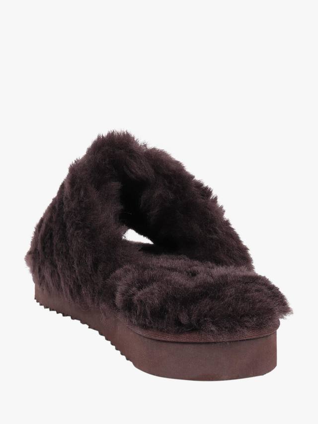 Тапочки-мулы из искусственного меха falonda Jones Bootmaker, коричневый — фото 3