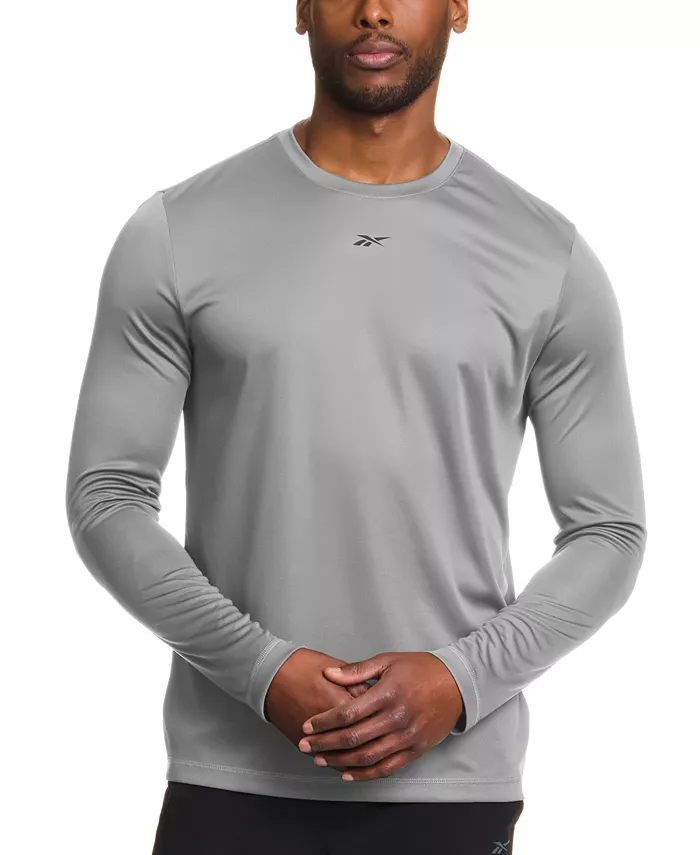 

Мужская футболка с длинным рукавом Tech и логотипом Crewneck Reebok, серый