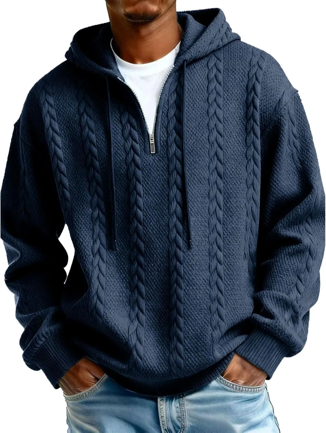 

Толстовка Quarter Zip мужская Cable Knit Texture
