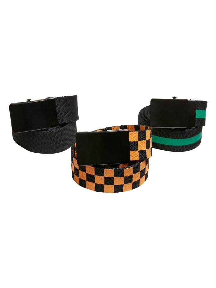 

Ремень Urban Classics, цвет black/bodegagreen/magicmango