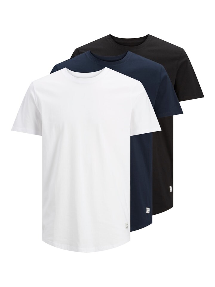 

Футболка Jack & Jones Kurzarmshirts 3er Pack, цвет weiss-multi-whiteblacknavy