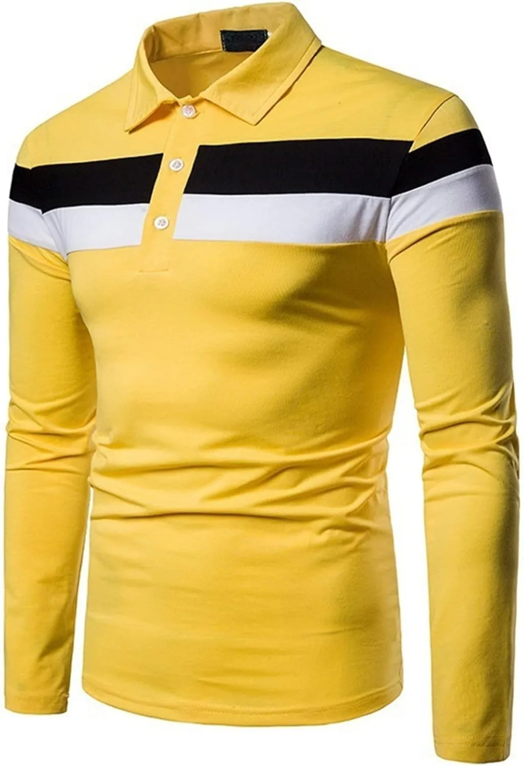 

Renvena мужская поло с длинным рукавом Stretch Slim Fit