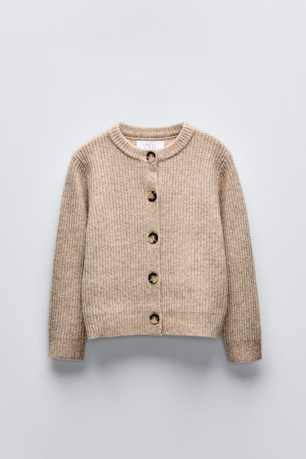 

Вязаный кардиган ZARA, светло-бежевый