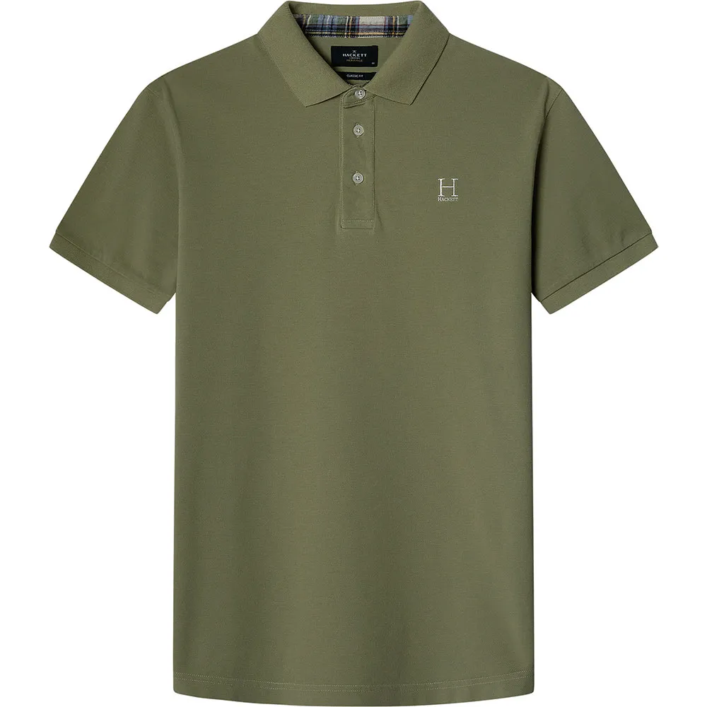 

Поло с коротким рукавом Hackett Heritage Madras Trim, зеленый