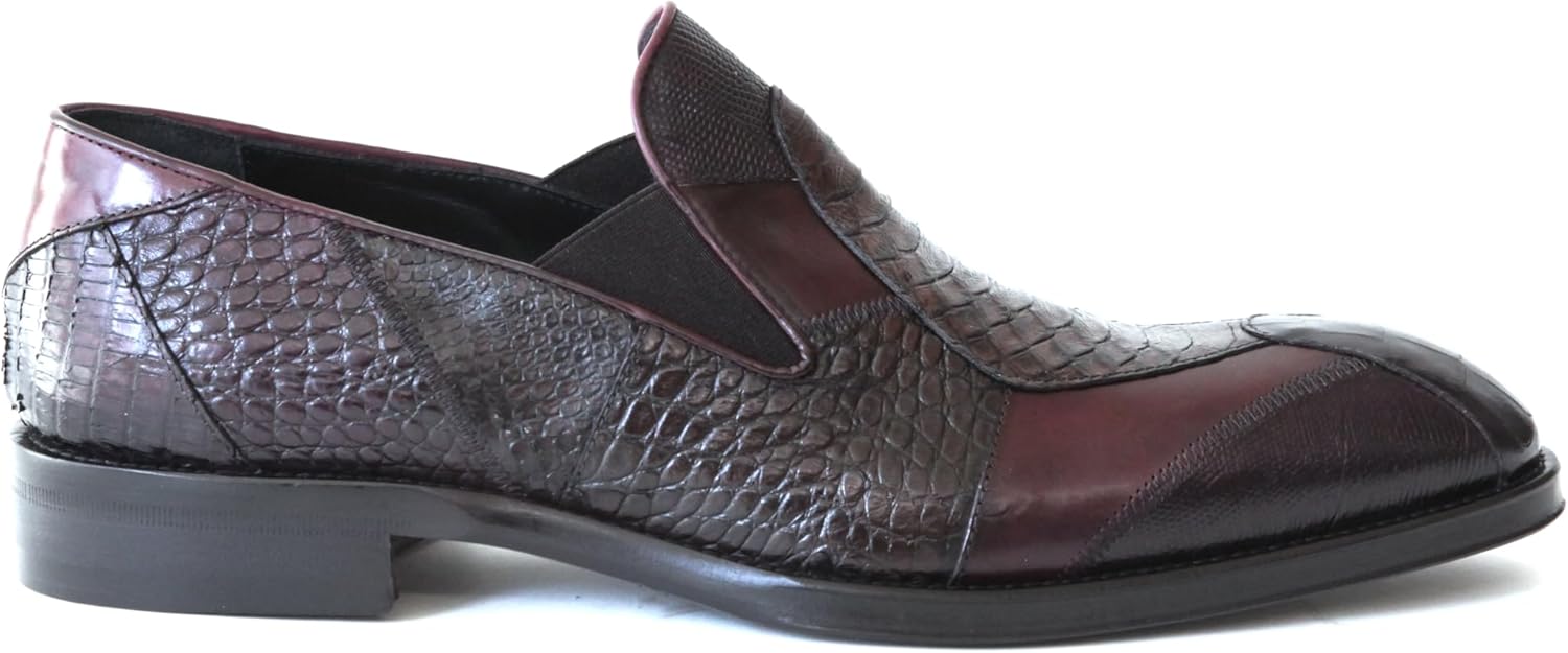 

Кожаные слипоны Jo Ghost 4992 с комбинированным итальянским принтом Bordo, черный