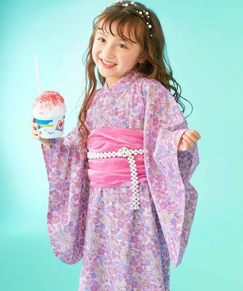 Детское кимоно-платье Yukata One-Piece, бренд devirock, на ребёнка, цвет розовый