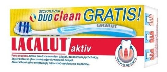 

Актив, зубная паста + зубная щетка Duo Clean, 75 мл Lacalut