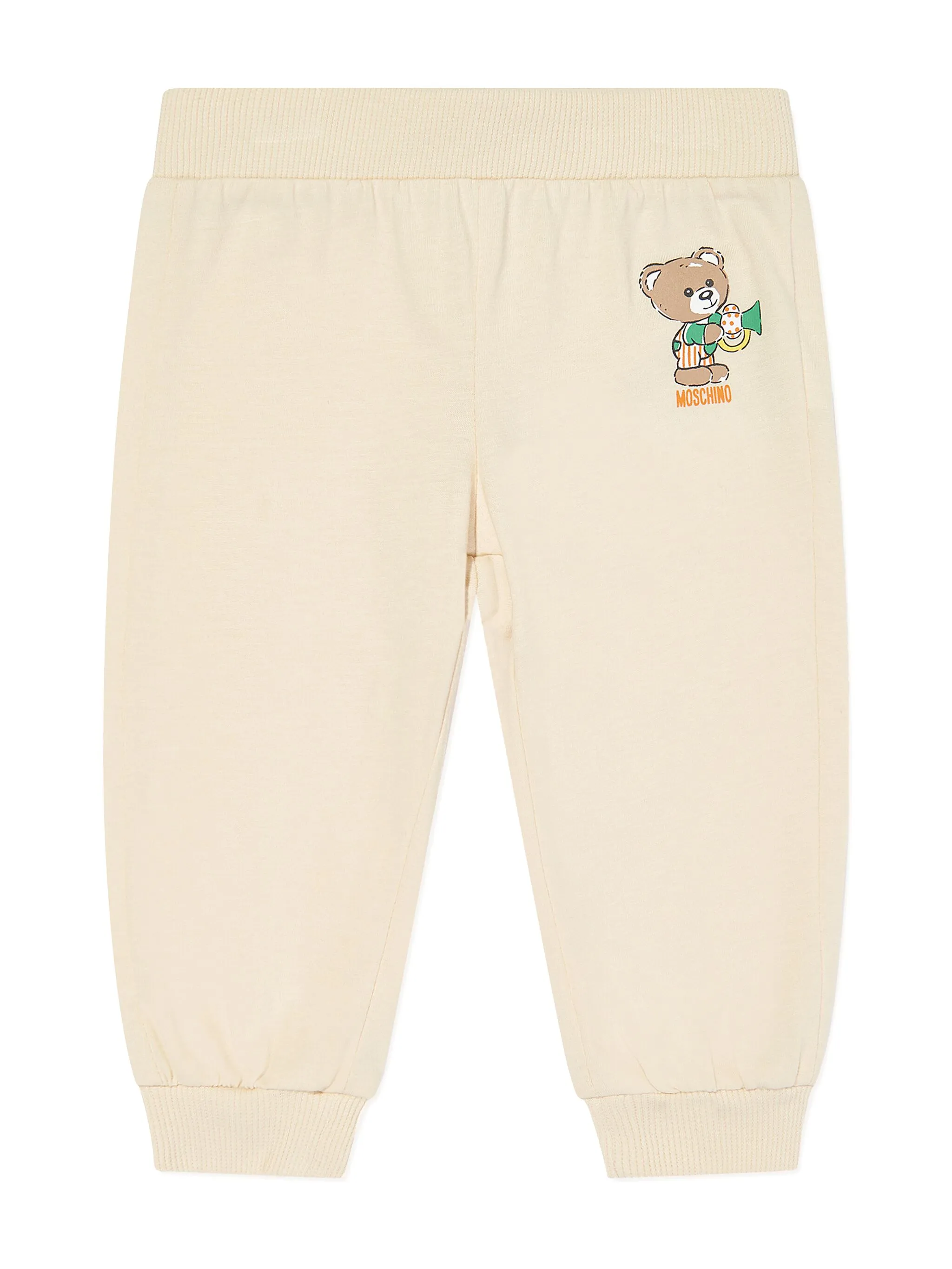 Комплект из толстовки и брюк Teddy Bear Moschino Kids, бежевый — фото 4
