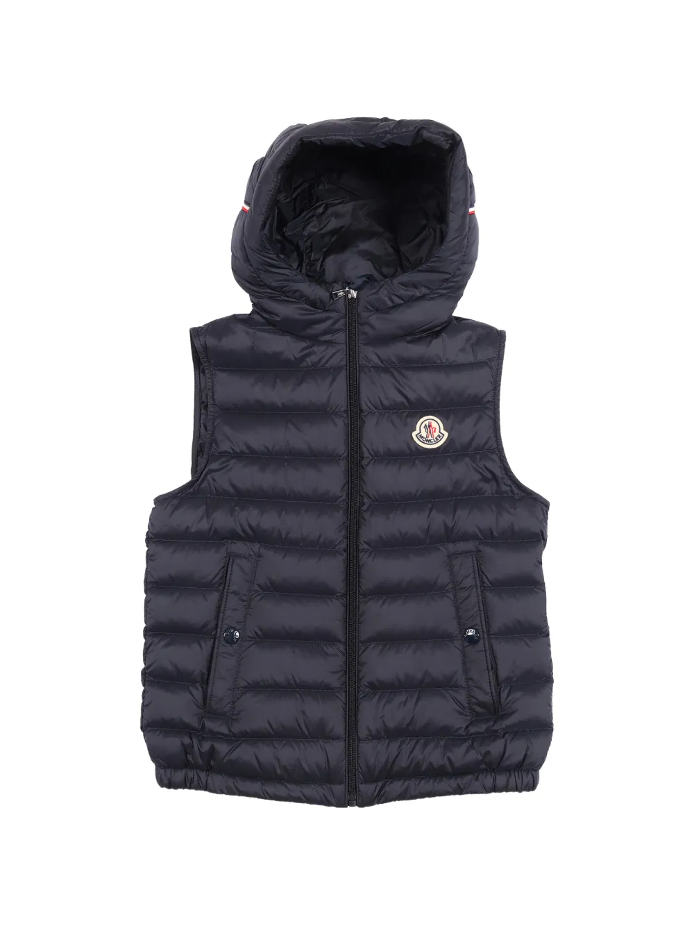 

Стеганый жилет с капюшоном Moncler Enfant, синий