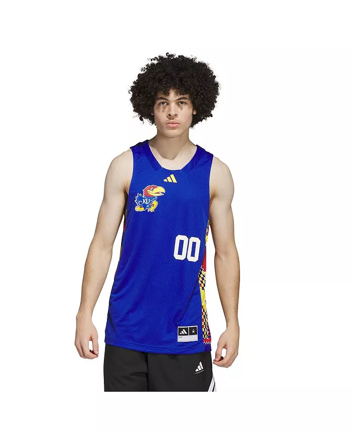 Мужская баскетбольная майка 00 Royal/Red Kansas Jayhawks Black History Month adidas — фото 4