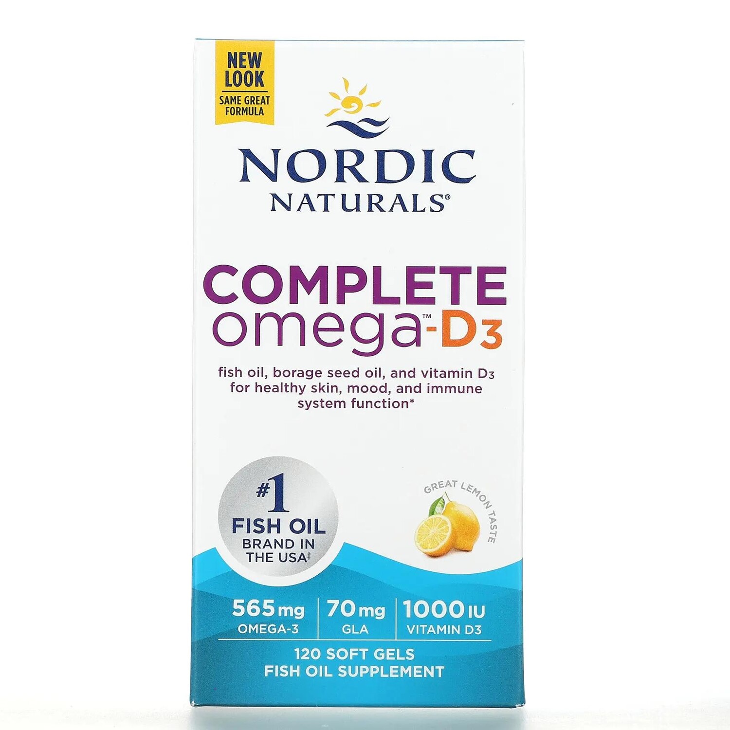 

Nordic Naturals Полный комплекс Омега-D3 лимон 1000 мг 120 капсул